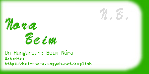 nora beim business card